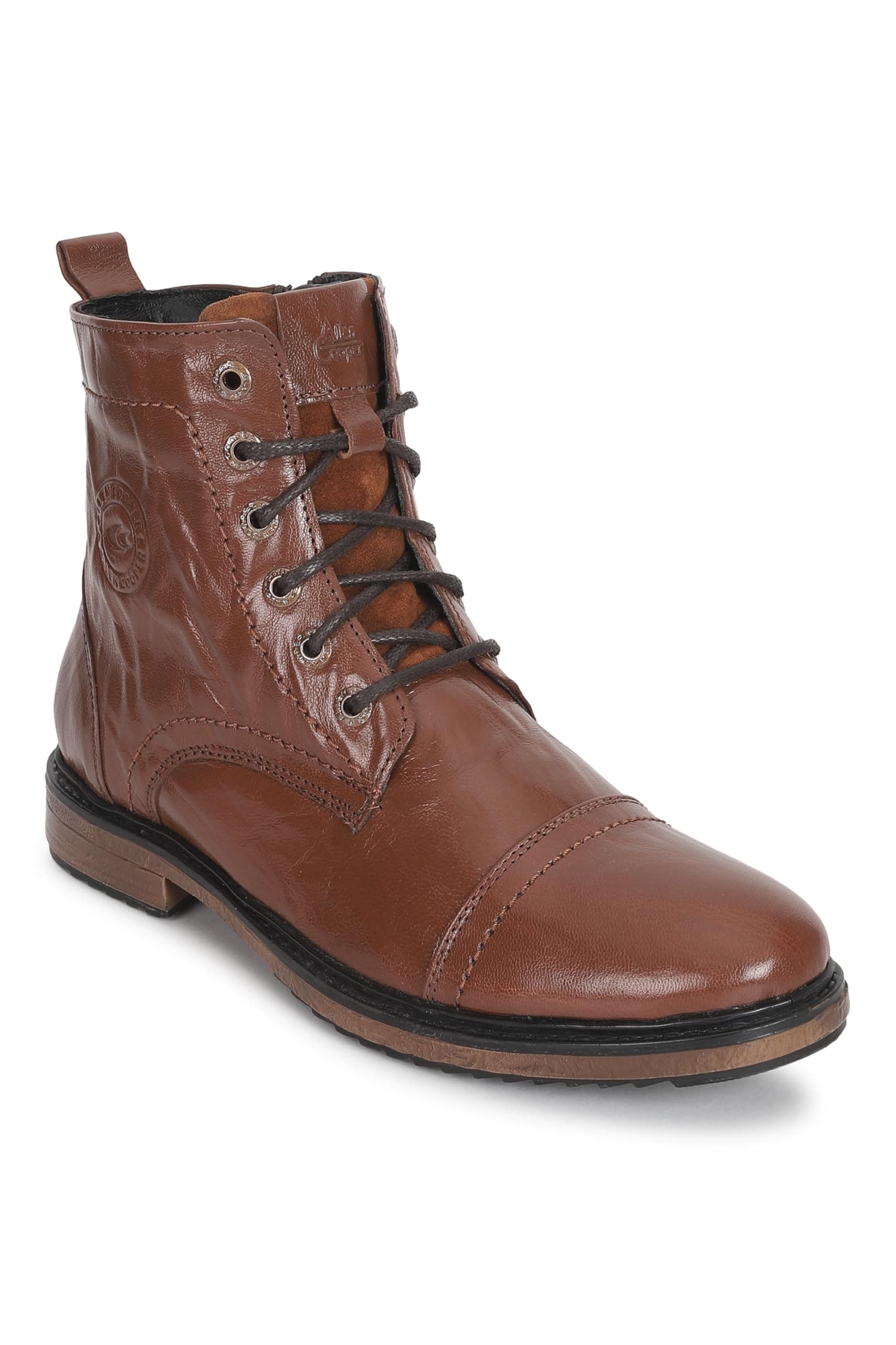 Crumbled Leather Boots For Men