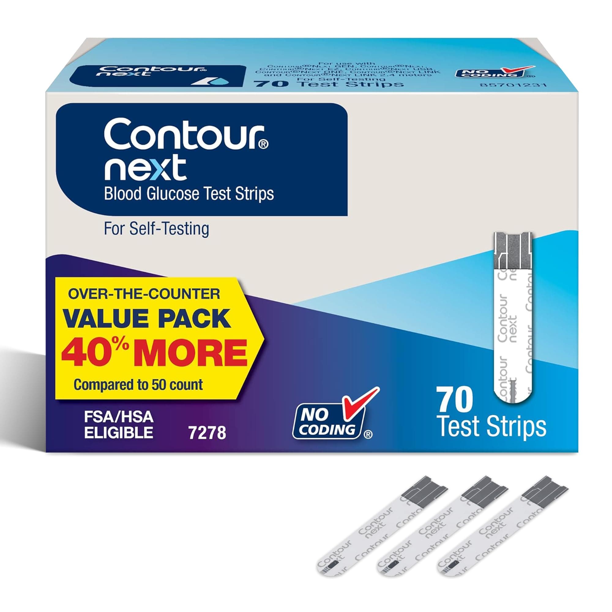 Contour Next Blood Glucose Test Strips, 70 Count