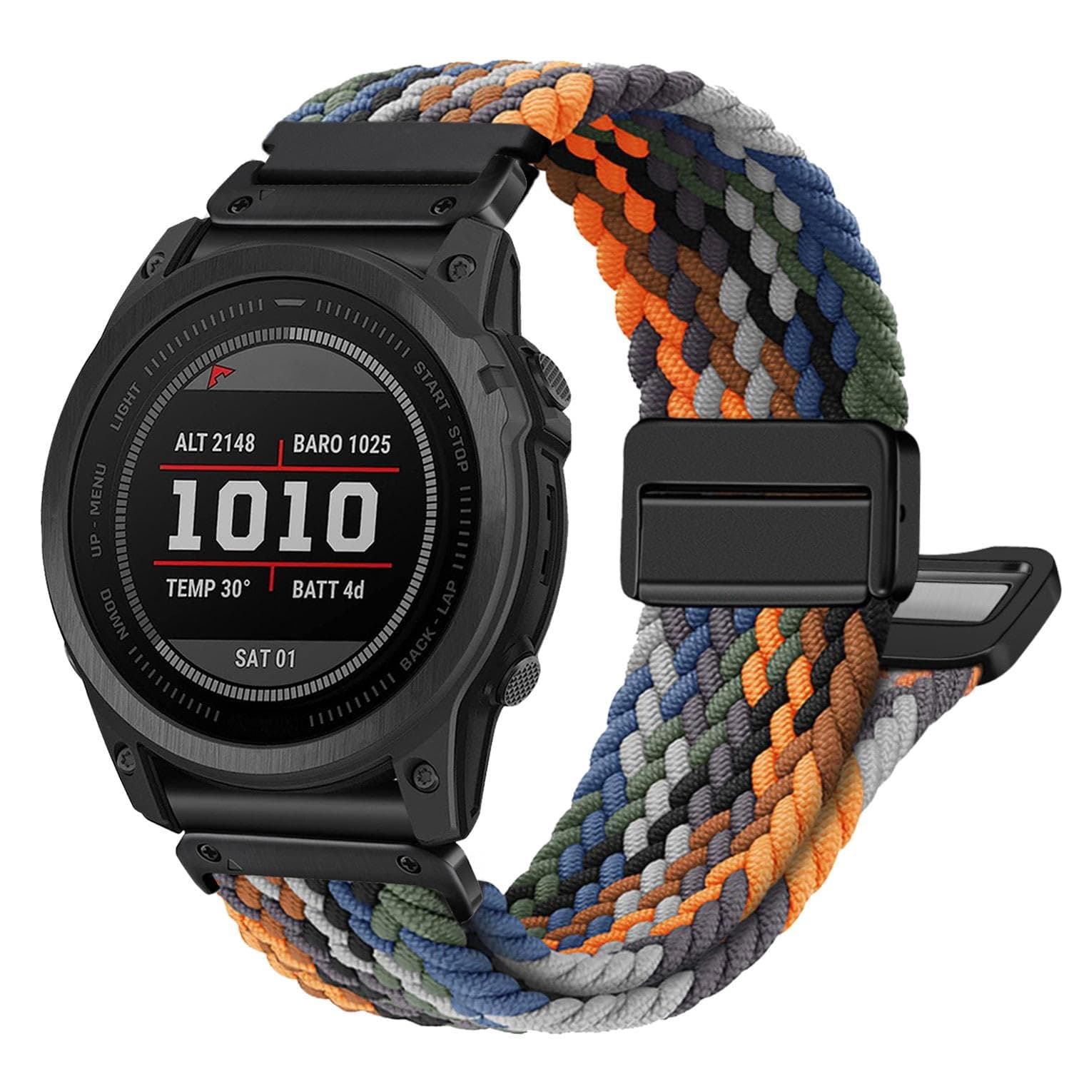 Abanen Quick Fit 22mm Stretchy Soft Loop Elastic Braided Watch Band with Magnetic Buckle for Garmin Fenix 8 47mm / Fenix 7 / Fenix 6 / EPIX 2/ epix Pro 47mm/ Instinct 3 45mm