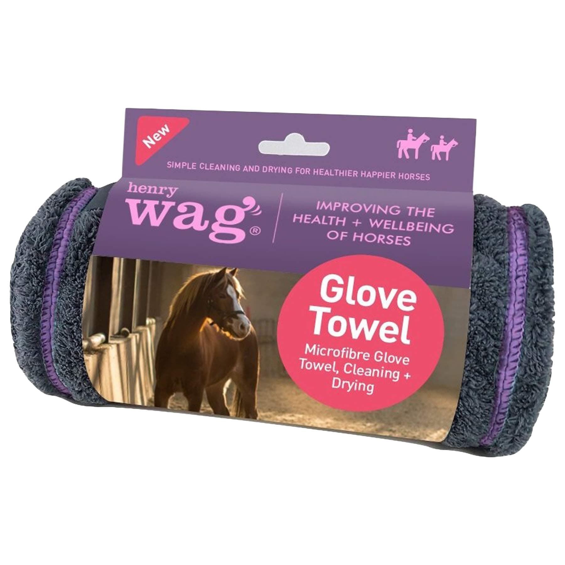 Microfiber Horse Towel (One Size) (Gray/Plum)