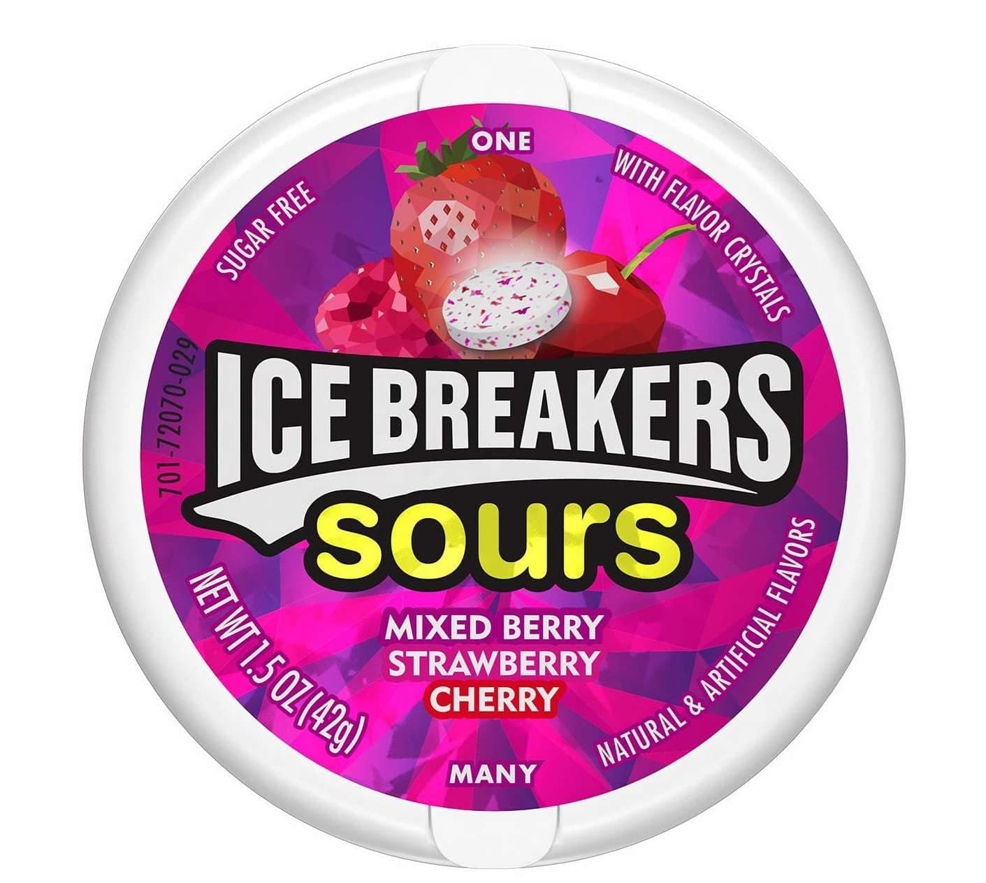 Ice Breakers Sours Mixed Berry Mints Sugar Free 42G
