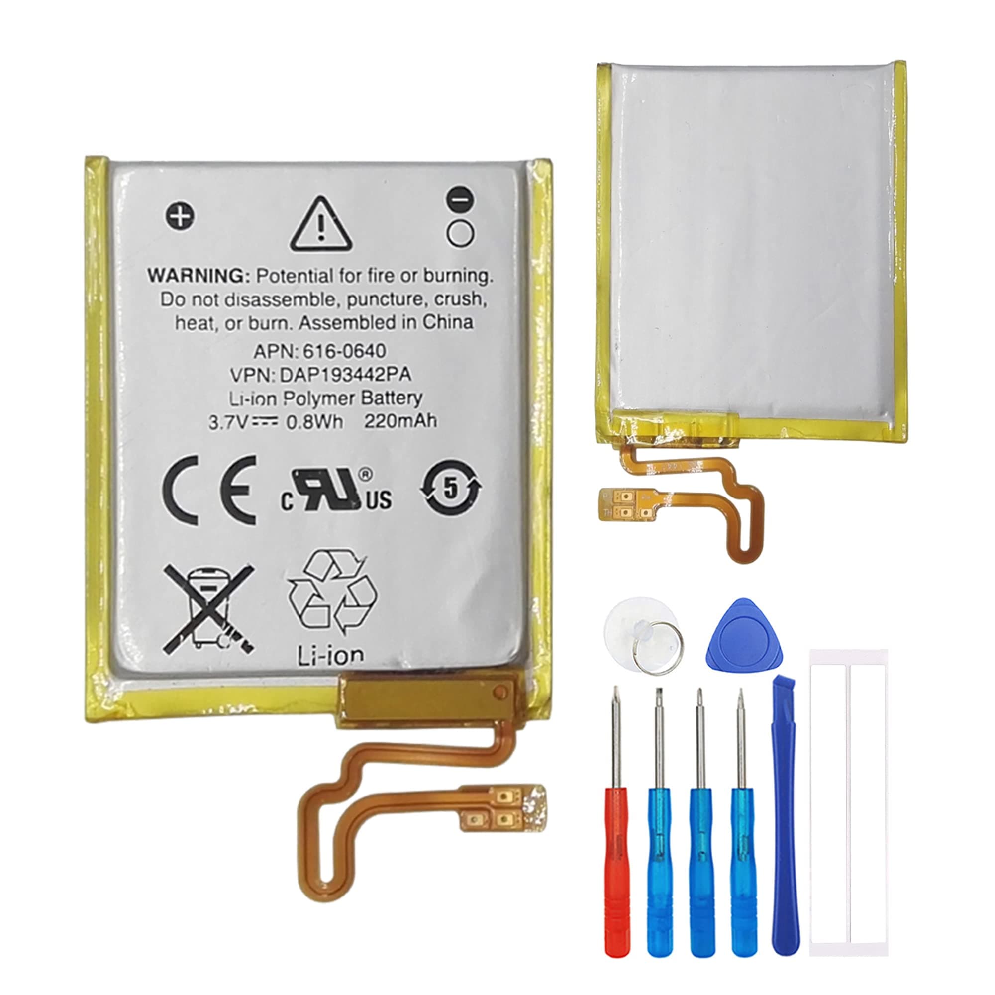 Replacement Battery 616-0639 616-0640 Compatible with iPod Nano 7th Gen 16GB A1446 MD481LL/A with Tools