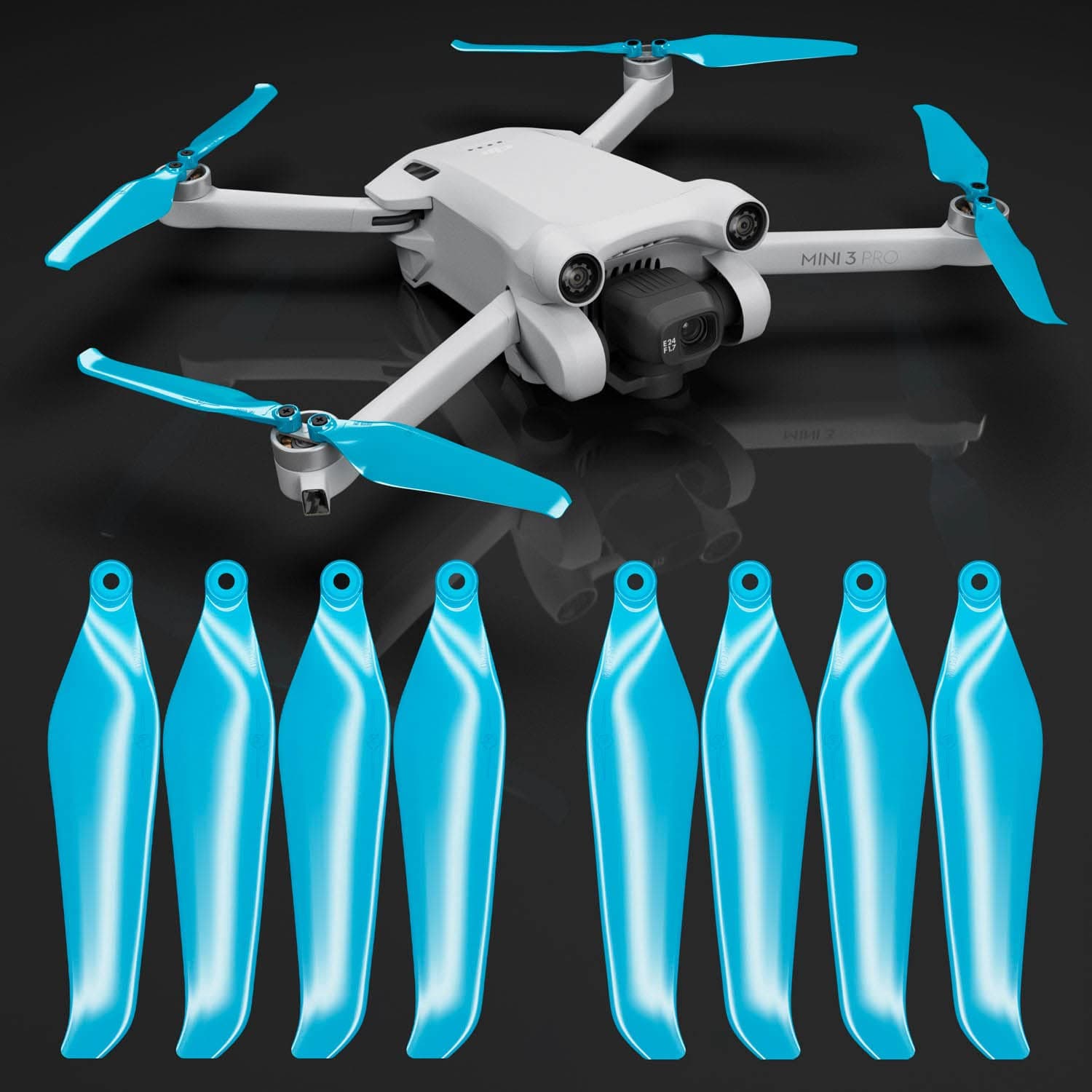 Master Airscrew Stealth Propellers for DJI Mini 3 Pro - Blue, 4 propellers in Set