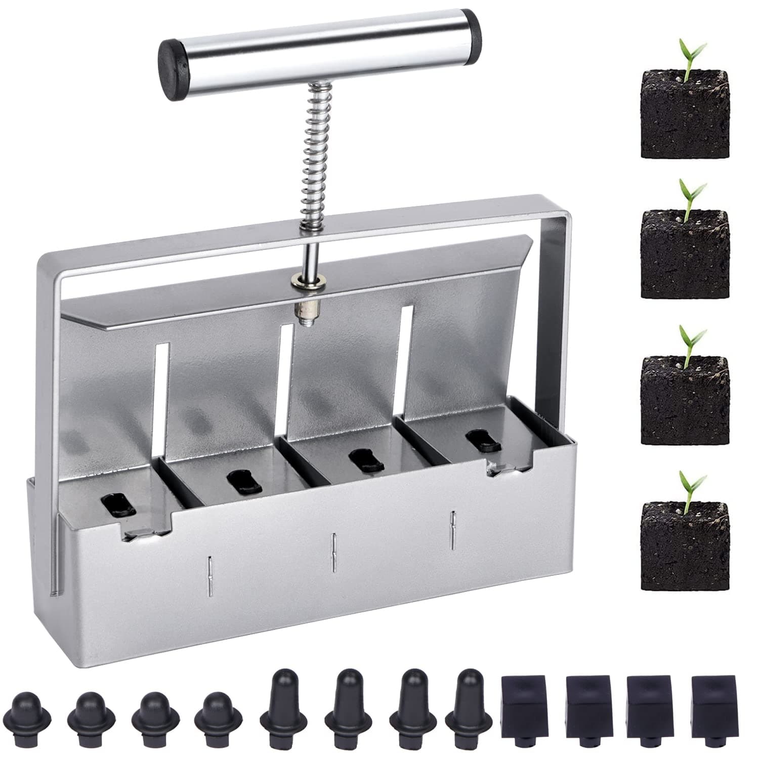 Manual Soil Block Maker, Micro Earth Block Creation Set of 5 cm, Seed Sowing Tool Beginner Tray
