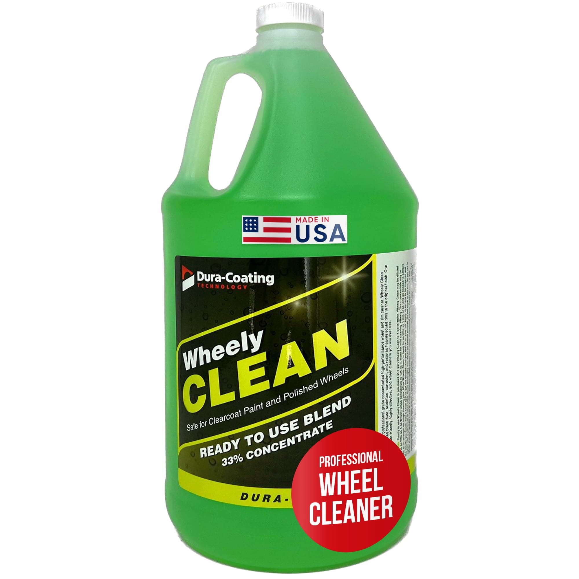 DURA-COATING TECHNOLOGY, Wheely Clean - Professional Wheel Cleaner | Highly Effective on Chrome, Aluminum, and Clearcoat Wheels | 1 Gallon Ready Wheel & Rim Cleaner Solution Made in USA