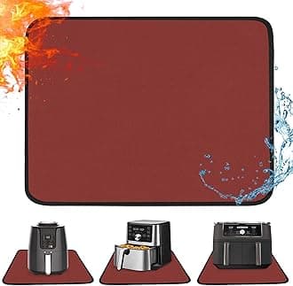 Heat Resistant Mat for Air Fryer, 16 x 20in Heat Resistant Mat for Countertop, Fireproof Silicone Countertop Protector Appliance Slider for Air Fryer, Coffee Maker, Toaster, Oven (Red)