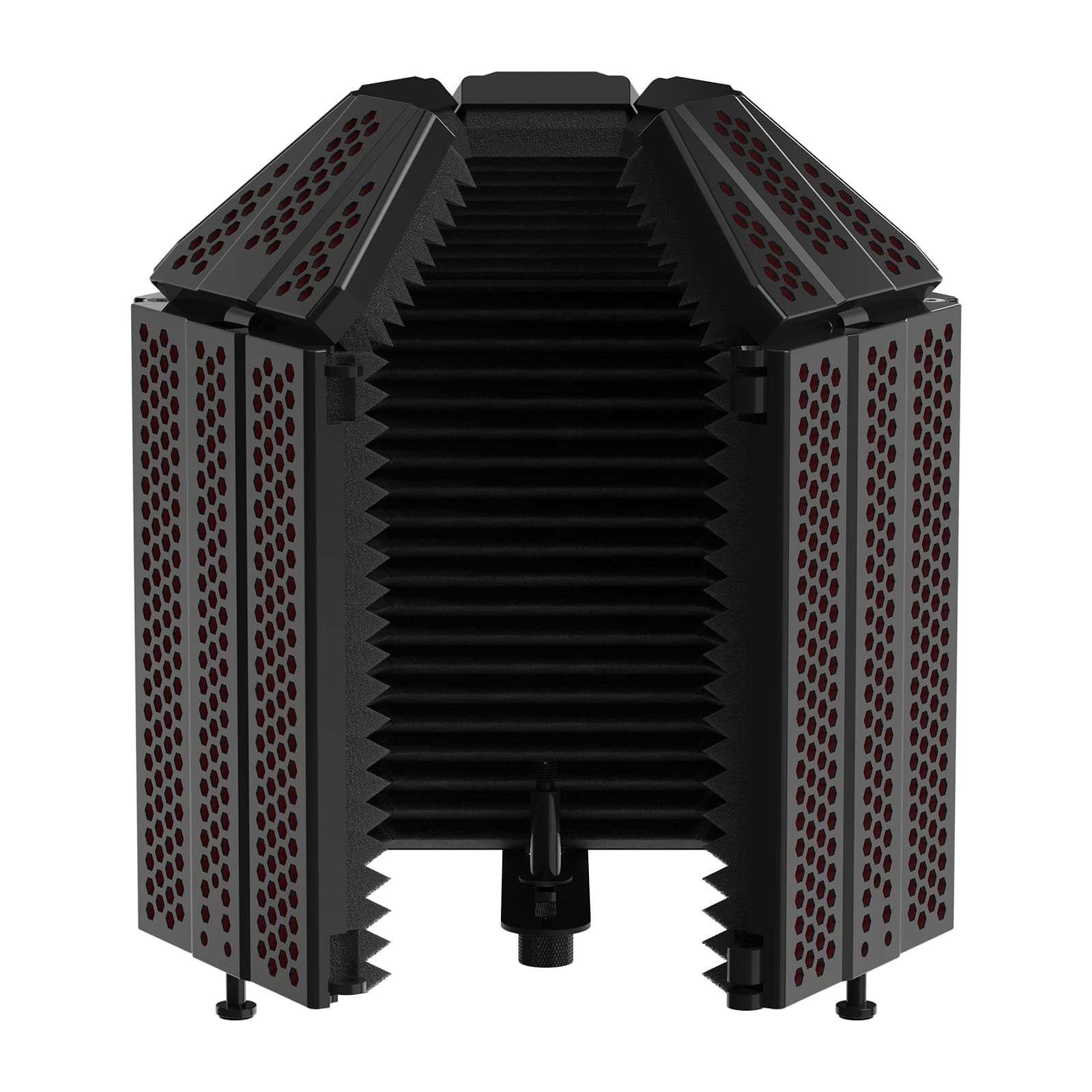 Recording Microphone Isolation Shield, High Density Absorbent Foam 5 Panels to Filter Vocal,Top Enclosed Foldable Soundproof Cover for Condenser Studio Equipment MIS02