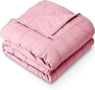 Bare Home Weighted Blanket Queen Size 17lbs (60" x 80") for Adults - All-Natural 100% Cotton - Premium Heavy Blanket Nontoxic Glass Beads (Cotton Light Pink, 60"x80")