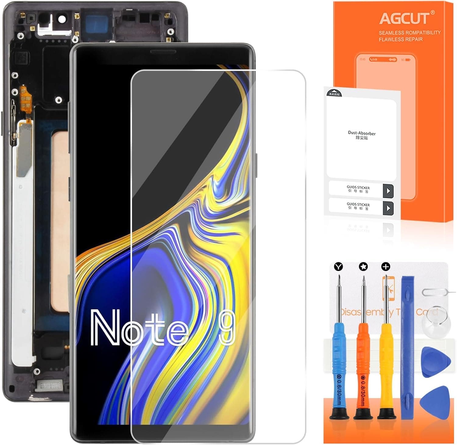TFT for Samsung Galaxy Note 9 Screen Replacement for Display para Samsung Note 9 LCD SM-N9600 SM-N960F SM-N960U Screen Replacement Digitizer Touch Assembly with Frame(Not Fingerprint) (Black)