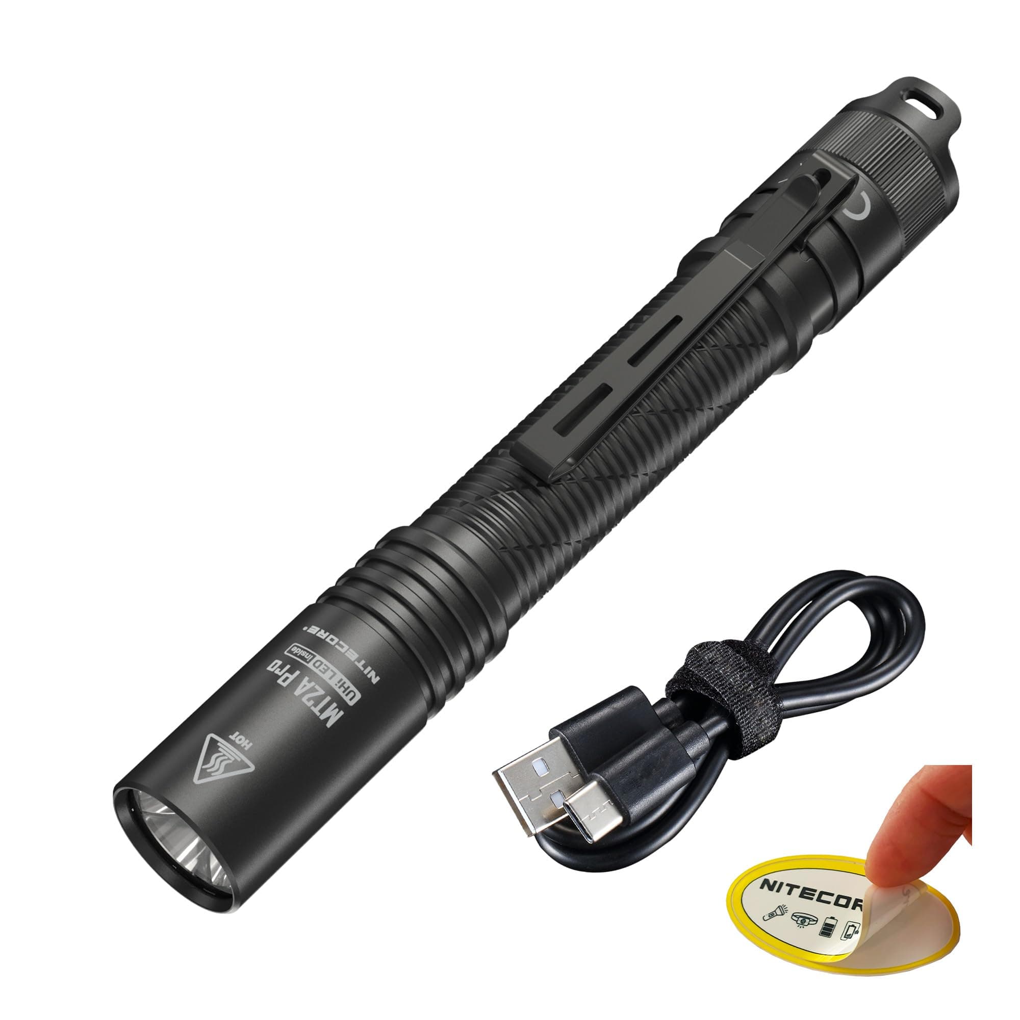 MT2A Pro EDC Flashlight, 1000 Lumen, USB-C Rechargeable, 2X AA Battery Compatible Slim Penlight, Pocket Flashlight