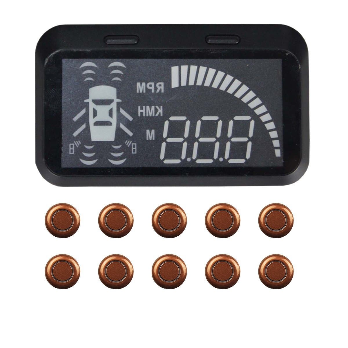 HUD Parking Sensor with BSD Blind spot Detection, Speed-Controlled Front Sensor, reversing Sensor and HUD Display