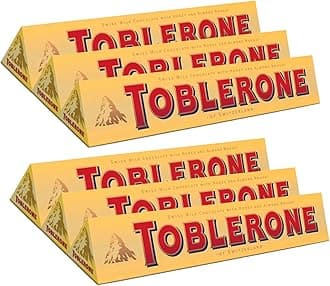 Toblerone Toblerone Swiss Milk Chocolate With Honey Almond Nougat 6 Bars 100G Per