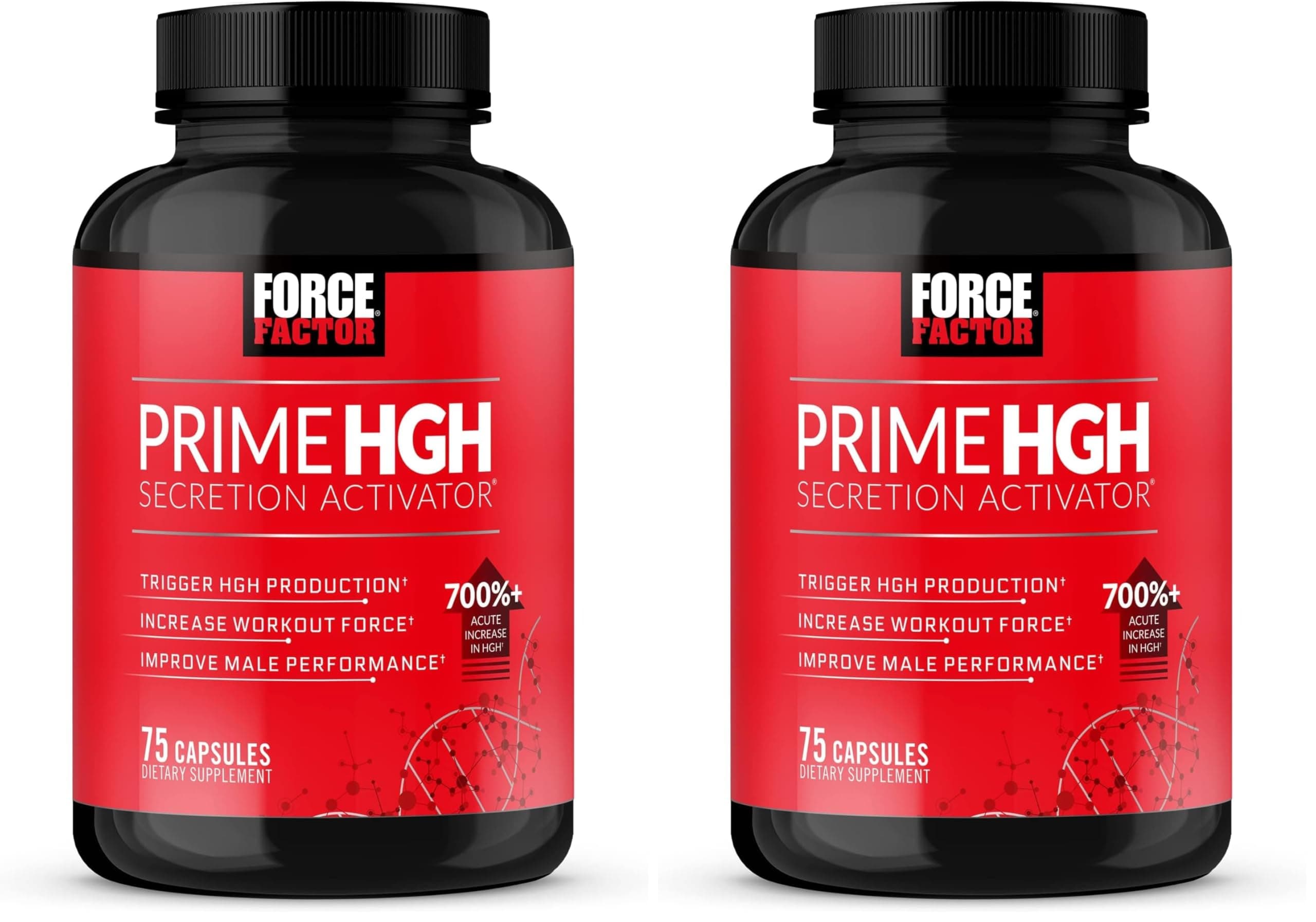 Force Factor Prime HGH Secretion Activator, HGH Supplement for Men with Clinically Studied AlphaSize to Help Trigger HGH Production, Increase Workout Force, and Improve Performance, 75 Capsules