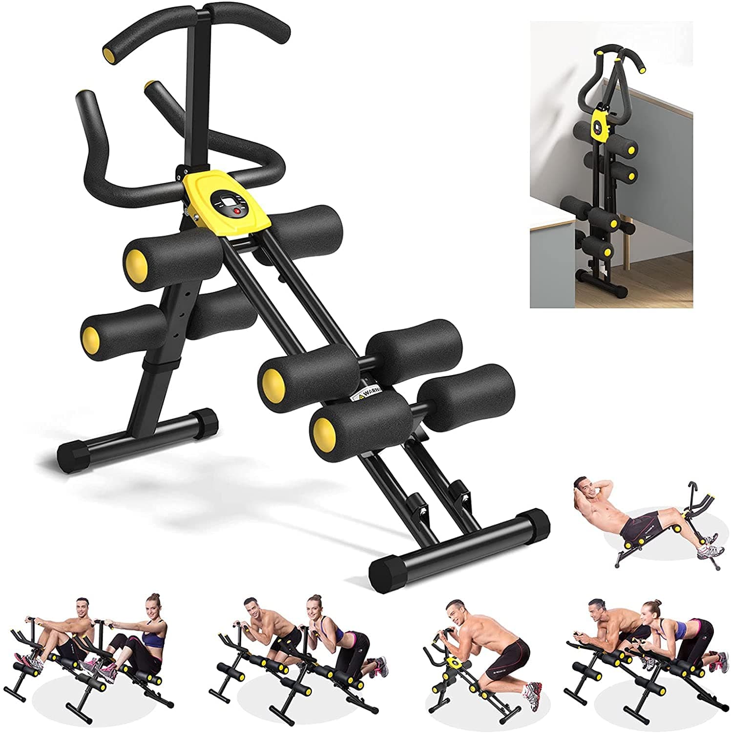 MBBMultifunction Home Gym Equipment,Ab Machine,Height Adjustable Ab Trainer,Thighs,Buttocks Shaper,Abdominal,Leg and Arm Exercises,Workout Machine,Thighs
