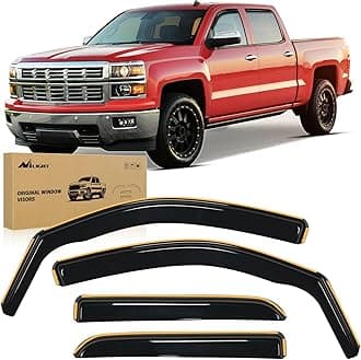 Nilight in Channel Window Deflectors for Chevy Silverado/GMC Sierra 1500 Crew Cab 2014-2018,Silverado/Sierra 2500HD-3500HD Crew Cab 2015-2019 Rain Guards,Vent Window Visors-4pcs