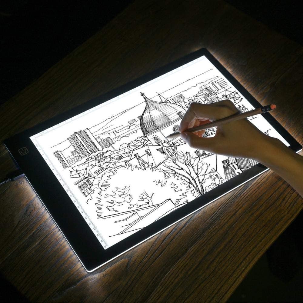 Portable A4 Ultra-Thin LED Light Box Tracer USB Power Cable Dimmable Brightness LED Artcraft Tracing Light Box Light Pad for Artists Drawing Sketching Animation Stencilling X-rayViewing