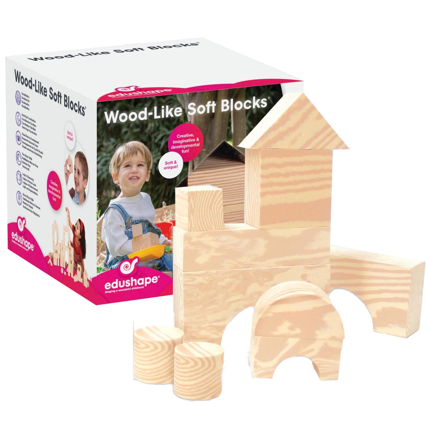 - Edushape Wood-Like Soft Blocks, 30 Pieces - Nurture Imagination and Spark Creativity Toys Ideal Birthday Present - for Kids Aged 3+