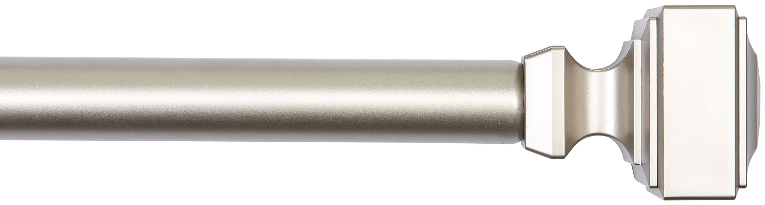 - Amazon Basics 1" Heavy Duty Curtain Rod for Windows with Square Finials, Adjustable, 72" to 144", Nickel Finish