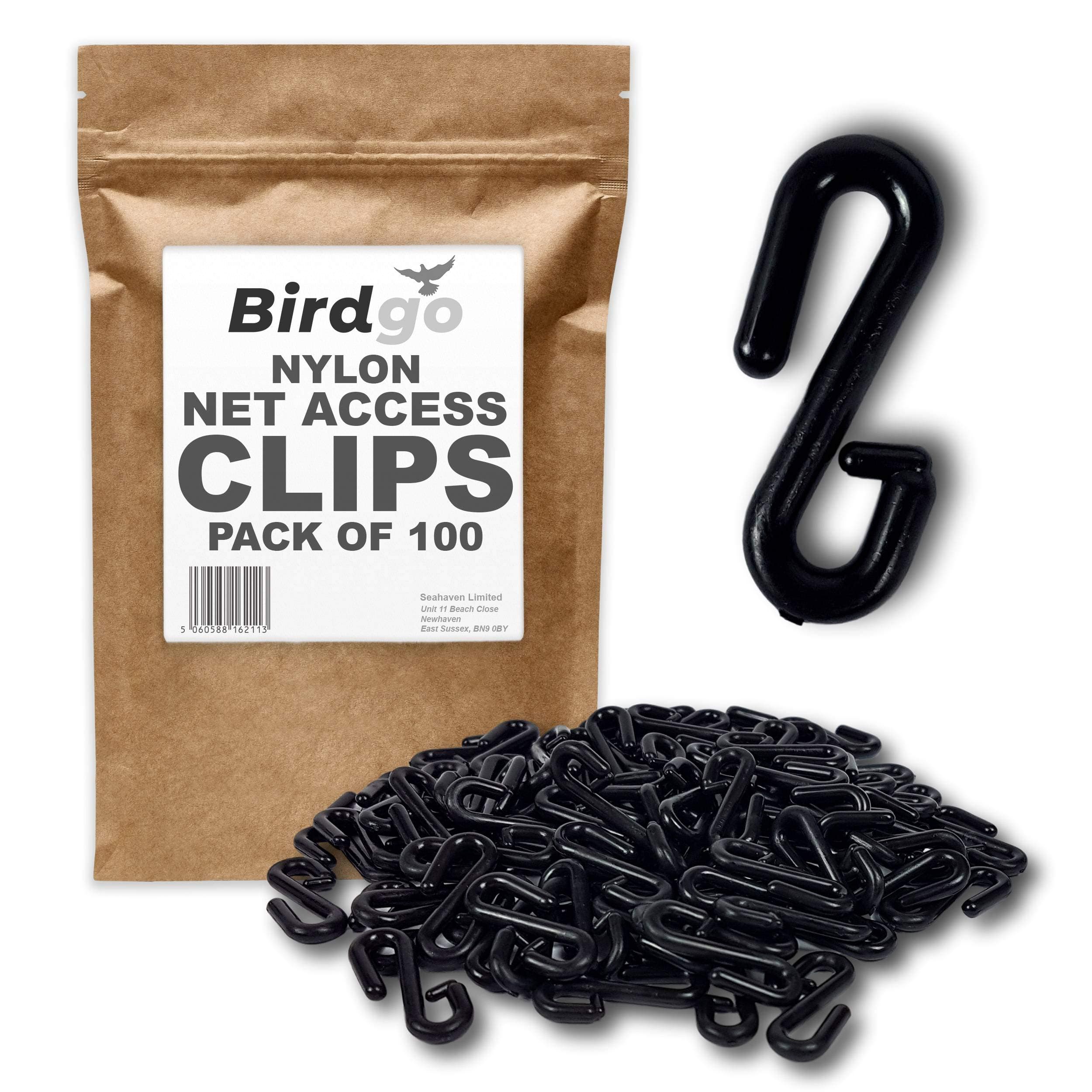 Birdgo100 Plastic Net Hooks for Access or Repair (Bird Control Netting)