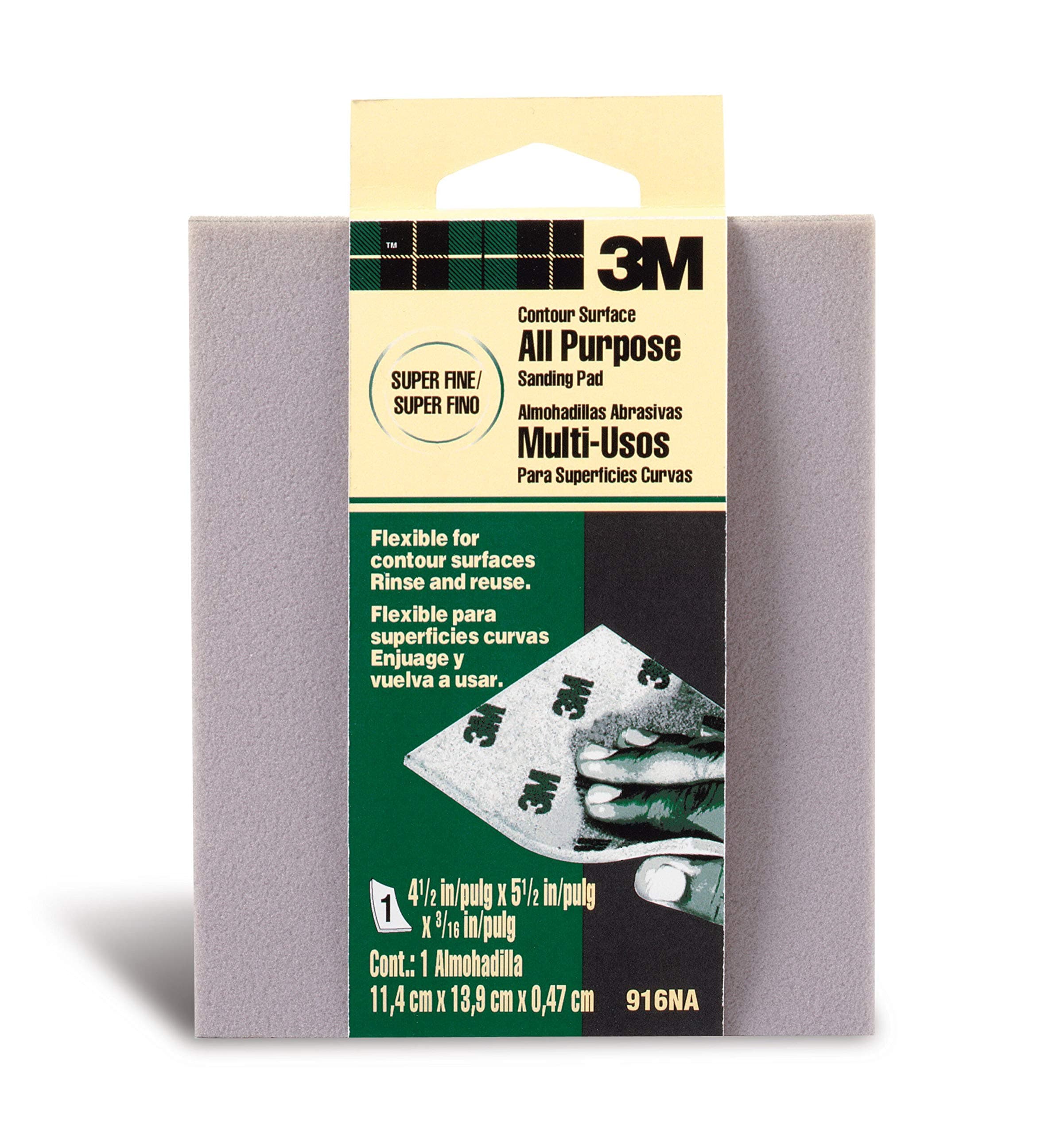 3M Contour Surface Sanding Sponge, 4.5-in by 5.5-in by 0.2-in