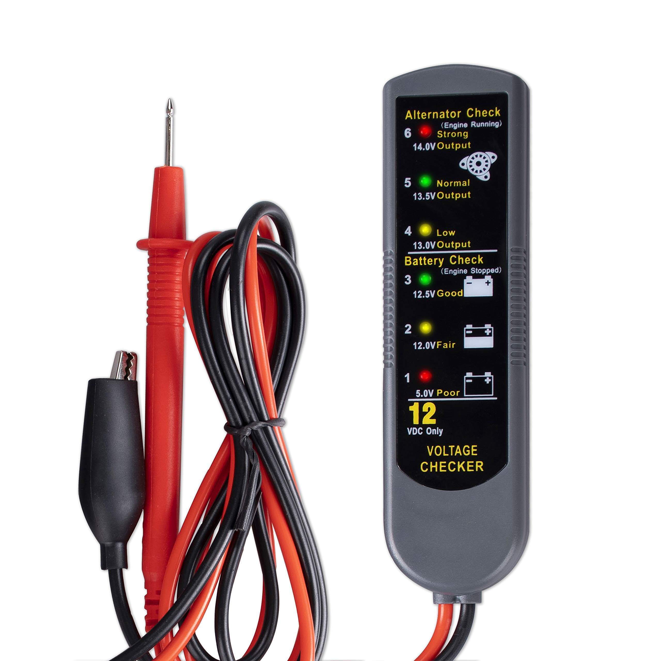 eOUTIL 12V Car Battery/Alternator Tester, Auto Battery Analyzer with LED Display