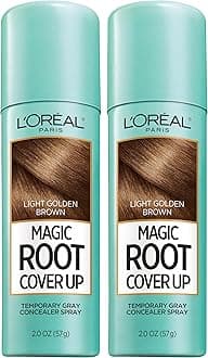 Hair Color Root Cover Up Temporary Grey Concealer Spray, Light Golden Brown, 2 Count (Packaging May Vary)