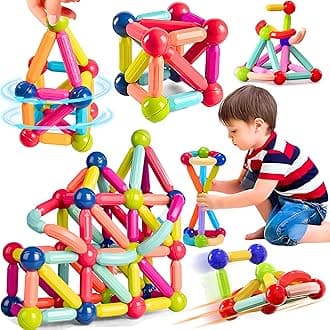 Magnetic Sticks Building Blocks for Kids Toys for Girls | Magnetic Toys for Boys Age 3+ Year 4 5 6 7 8 10 12 14 Old Educational Stem Learning Magnet Stick with Balls Game Set (42 PCS)