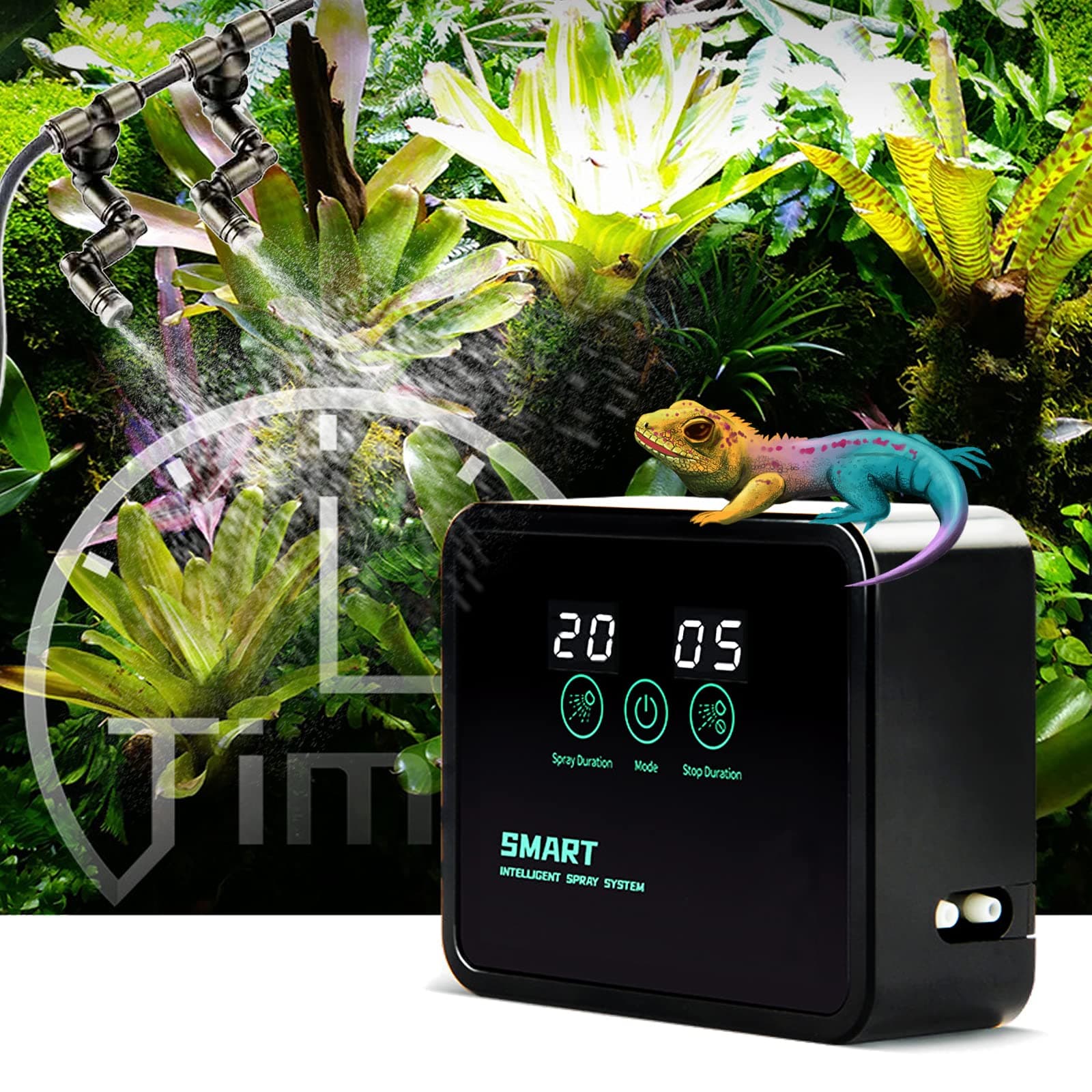 Reptile Humidifier Misting System with Timing Controller for Reptiles/Chameleons/Herbs - A-TOUCH SCREEN