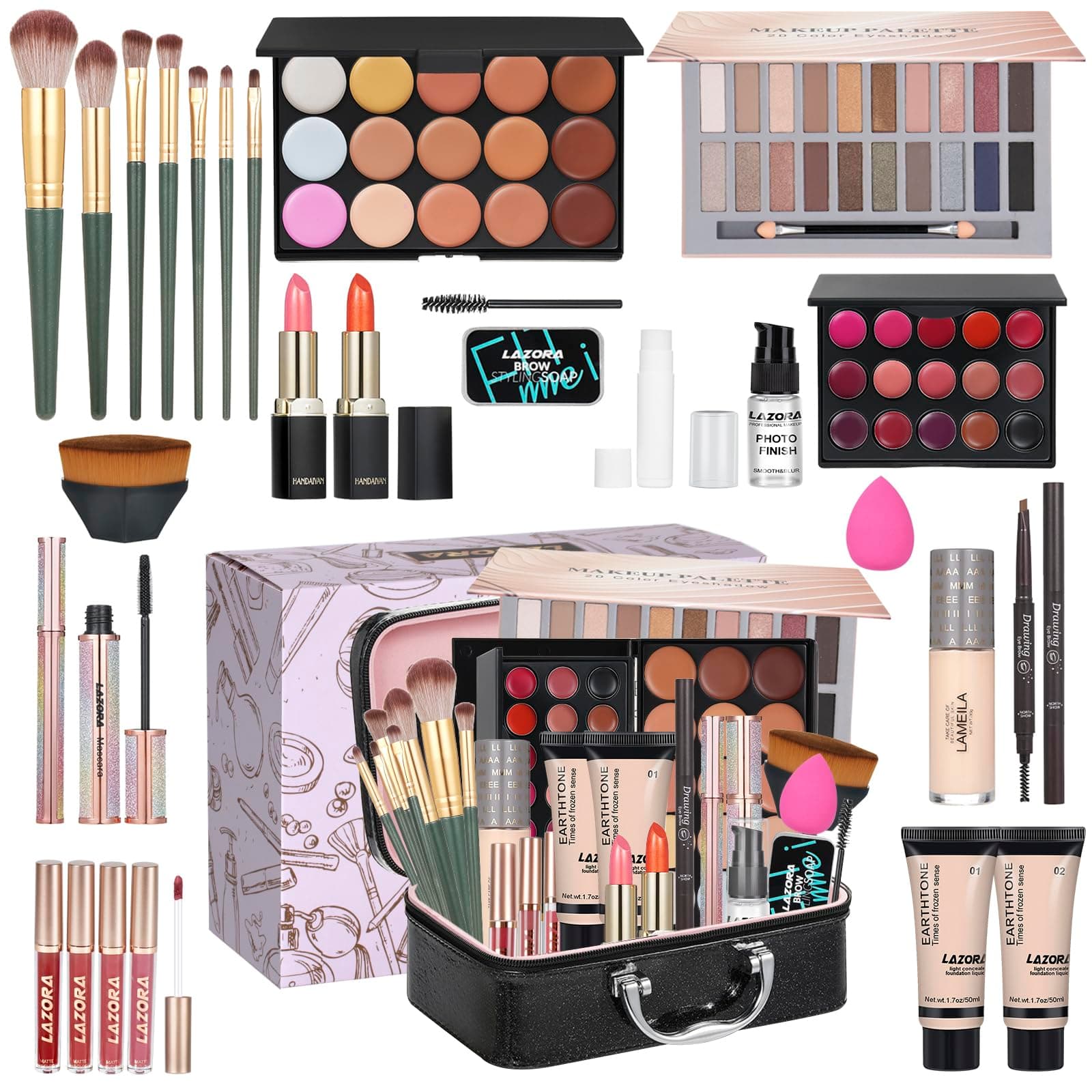 Makeup Kit for Women Full Kit Makeup Set Multipurpose Bundle Holiday Gift Box Essential Starter Bundle Include Full Makeup Kit for Girl (Box2)