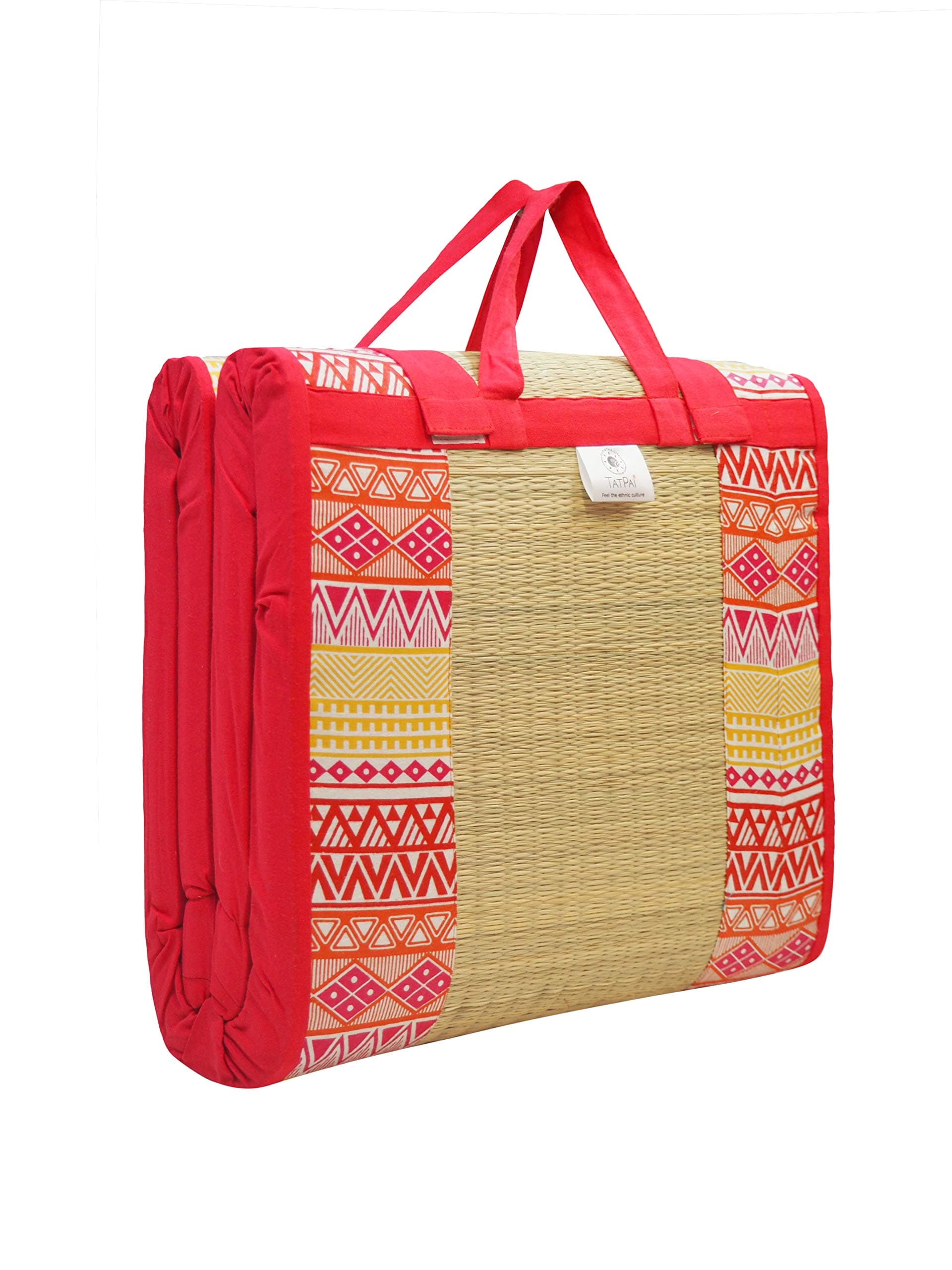 River Side Foam; Cotton cloth; Korai Grass Plush Soft Foldable Sleeping Cushion Mattress (3 X 6.5 ft, Single size)