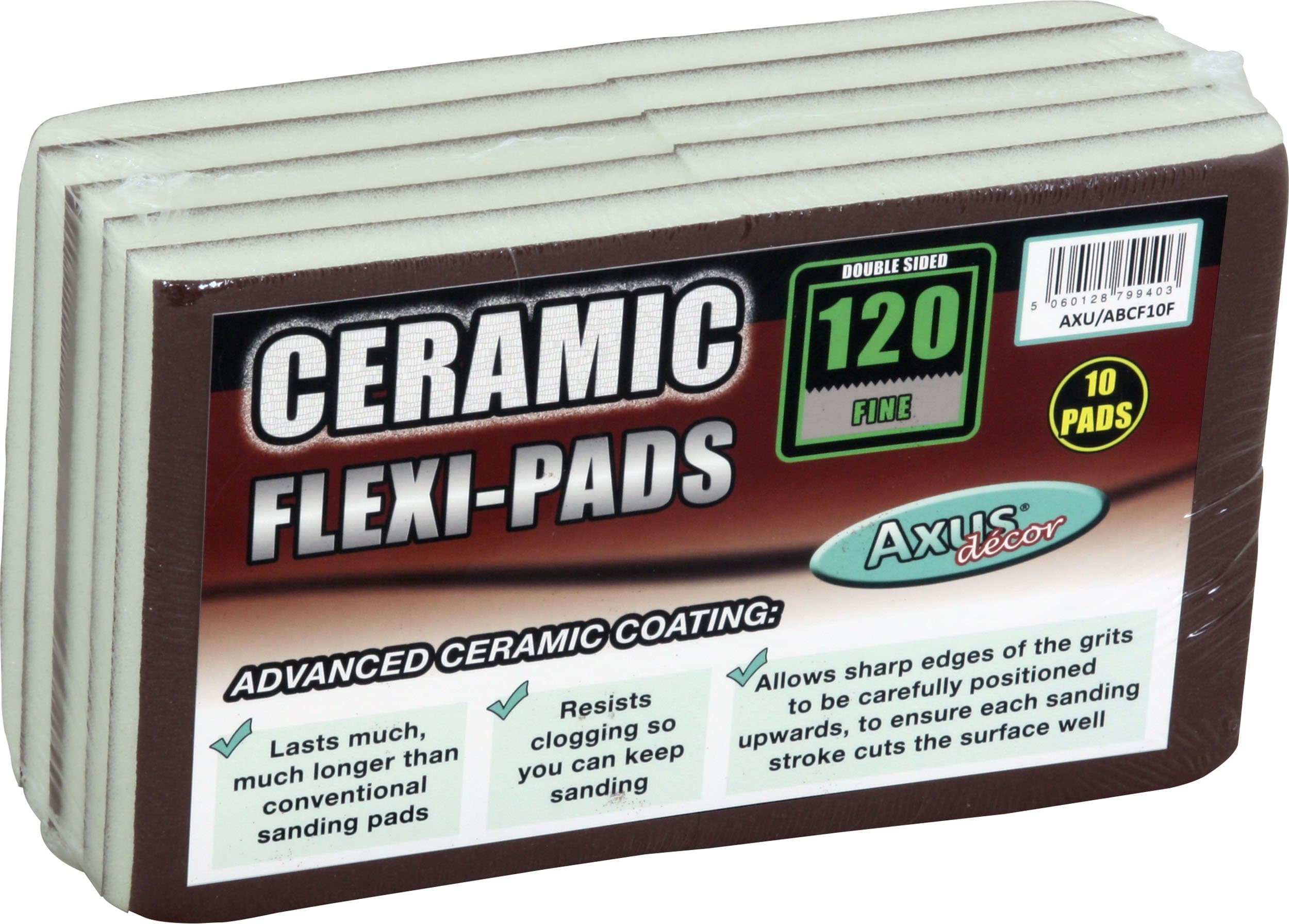 AXUS Decor Decor AXU/ABCF10F Ceramic Flexi-Pad Grit 120 (Pack of 10), Set of 10 Pieces