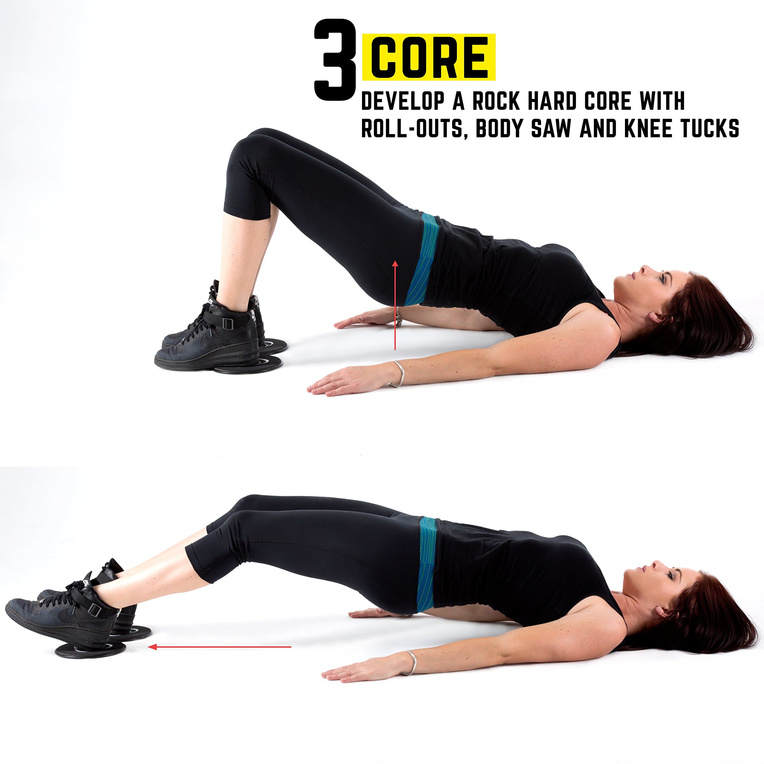 Core Sliders. Set of 2 Gliding Discs. Dual-Sided for use on Hard Flooring and Carpets