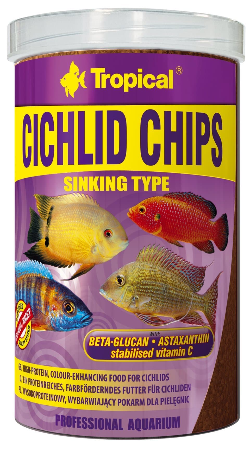 TROPICAL CICHLID CHIPS 1000ML/520G
