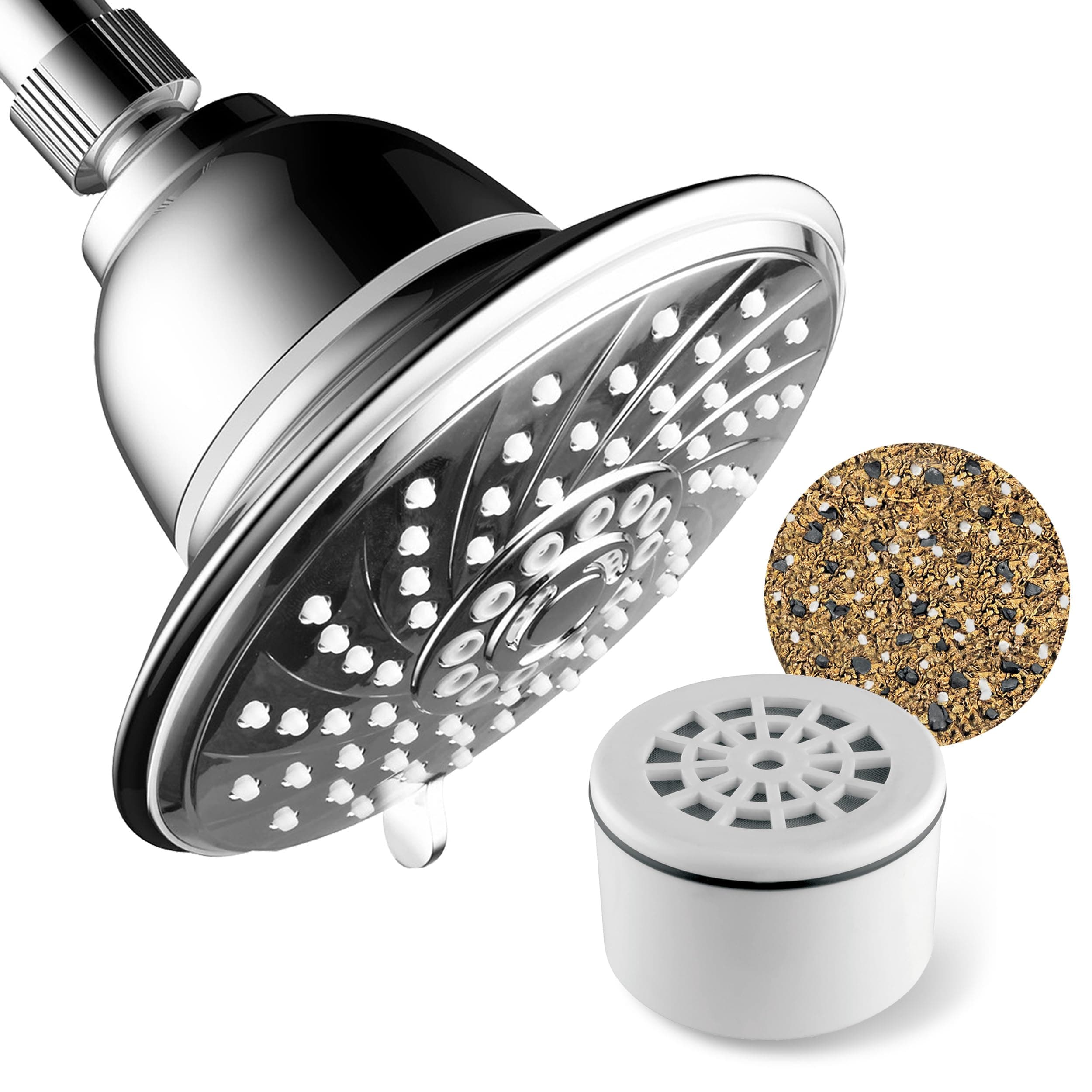 Hotel Spa 2143 Extra-Large 6 Inch 6 Setting Head with New and Improved 3 Stage Shower Filter Cartridge Inside