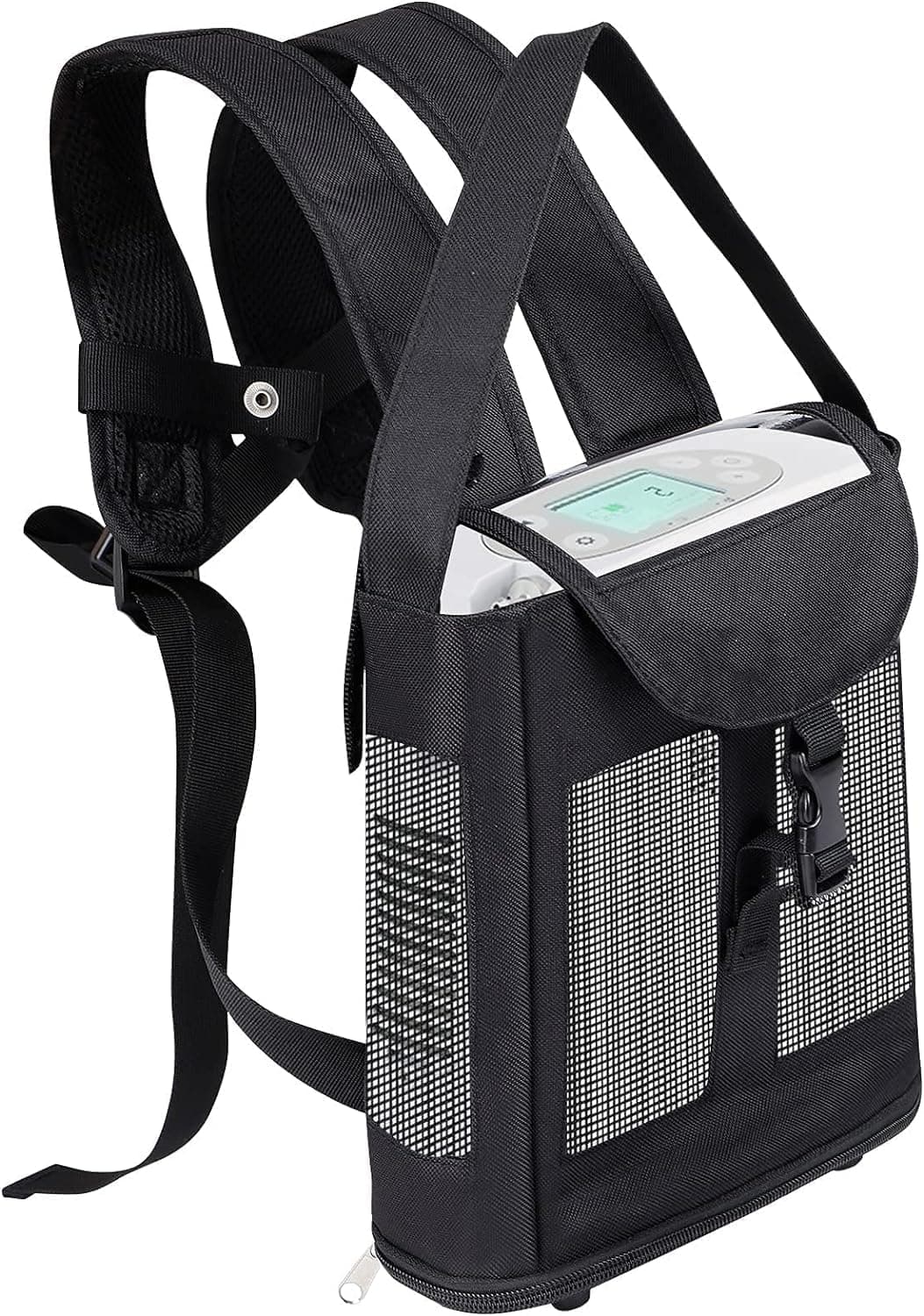 Water Resistant Oxygen Backpack,Lightweight Portable Oxygen Concentrator Backpack for G3 Unit,Breathable & Comfortable POC Carrying Bag with Mesh Panels (Black)
