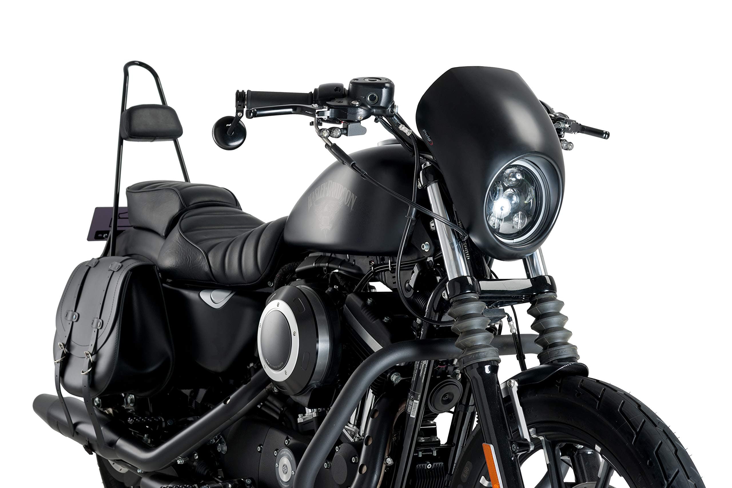 Customaccess CUP001N Cut Out Headlight Anarchy Fairing for Harley Davidson Sportster, Black