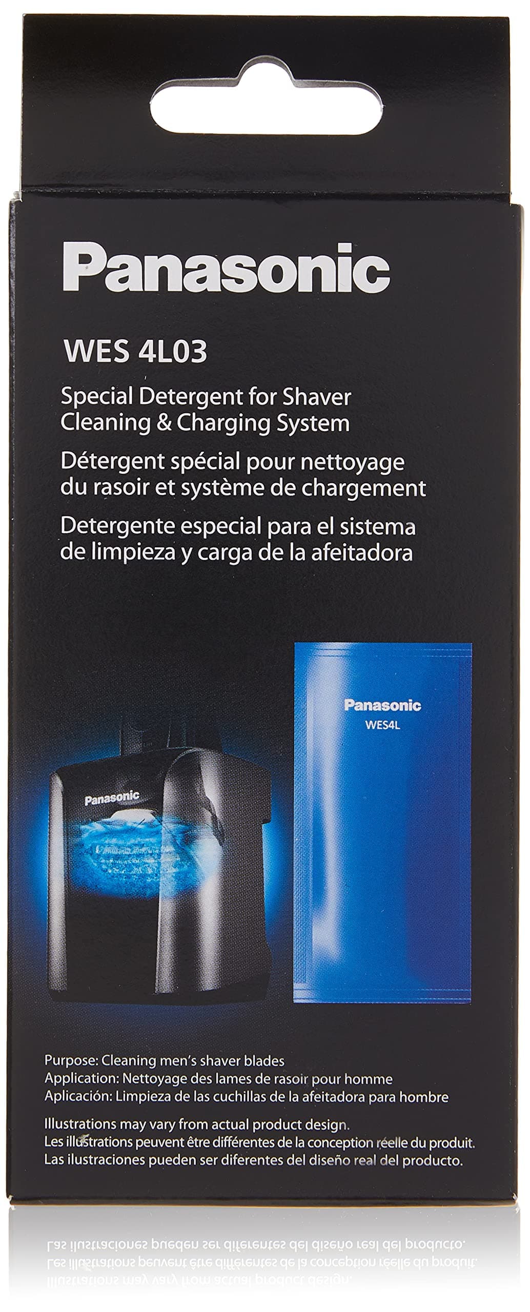 Panasonic Men's Razor Refill Renewal Solution for Automatic Cleaning and Charging System - Pack of 3 (WES4L03)