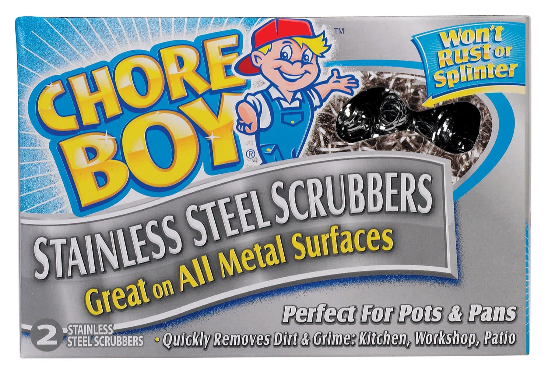 2 Count Stainless Steel Scrubbers