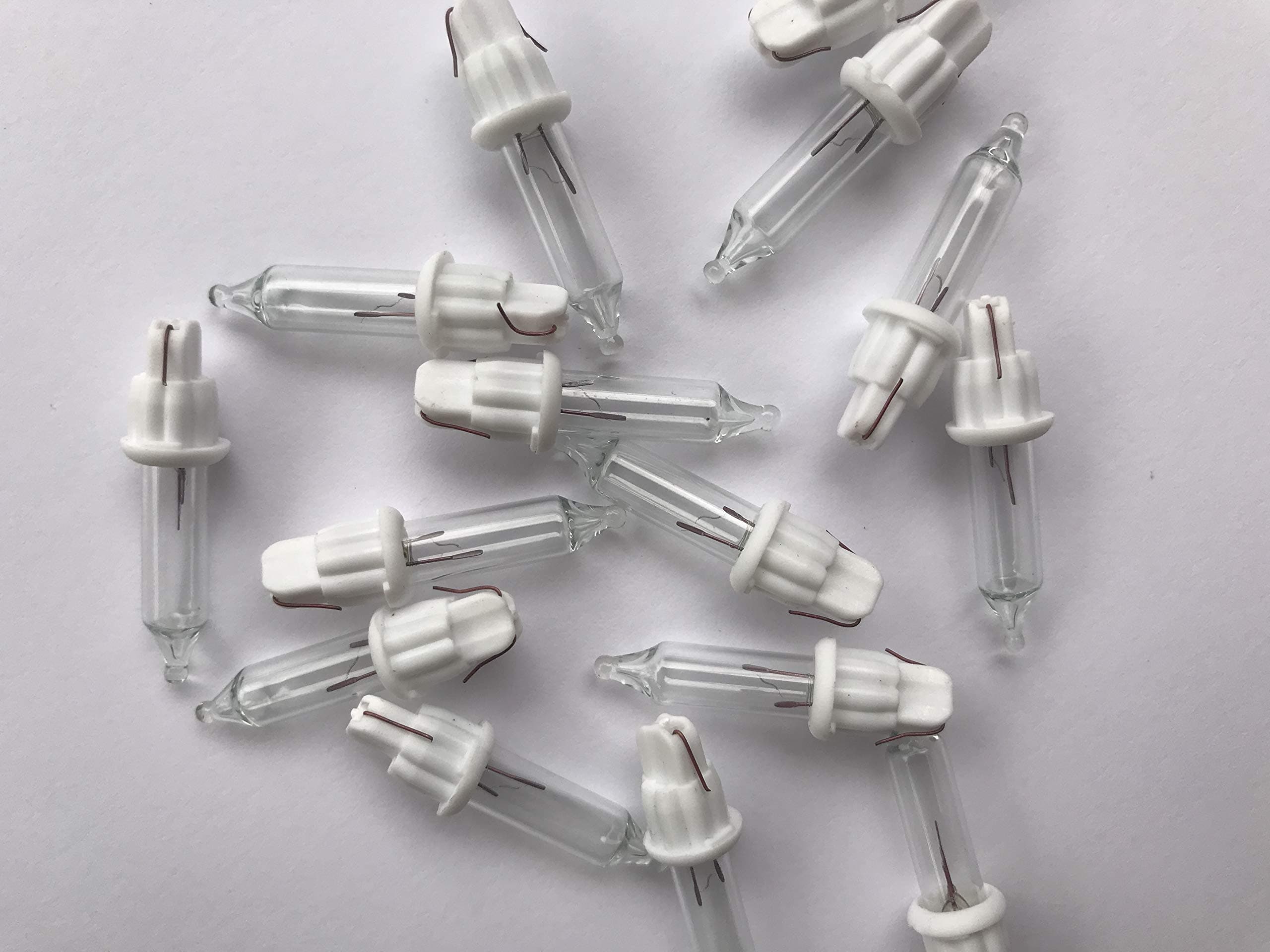 2.5 Volt Replacement Mini Light Bulbs - 100 Clear Bulbs - White Bases - 0.17 amp 0.42 watt -(Make Sure of What Volt, WATT & AMP You Need for Your String!!)