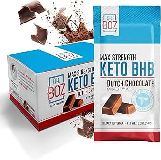 Keto BHB Powder - Dutch Chocolate, 20 Sachets - Increase Energy & Reduce Cravings - Max Strength Dietary Supplement - USA Made - 11.7oz (332g)