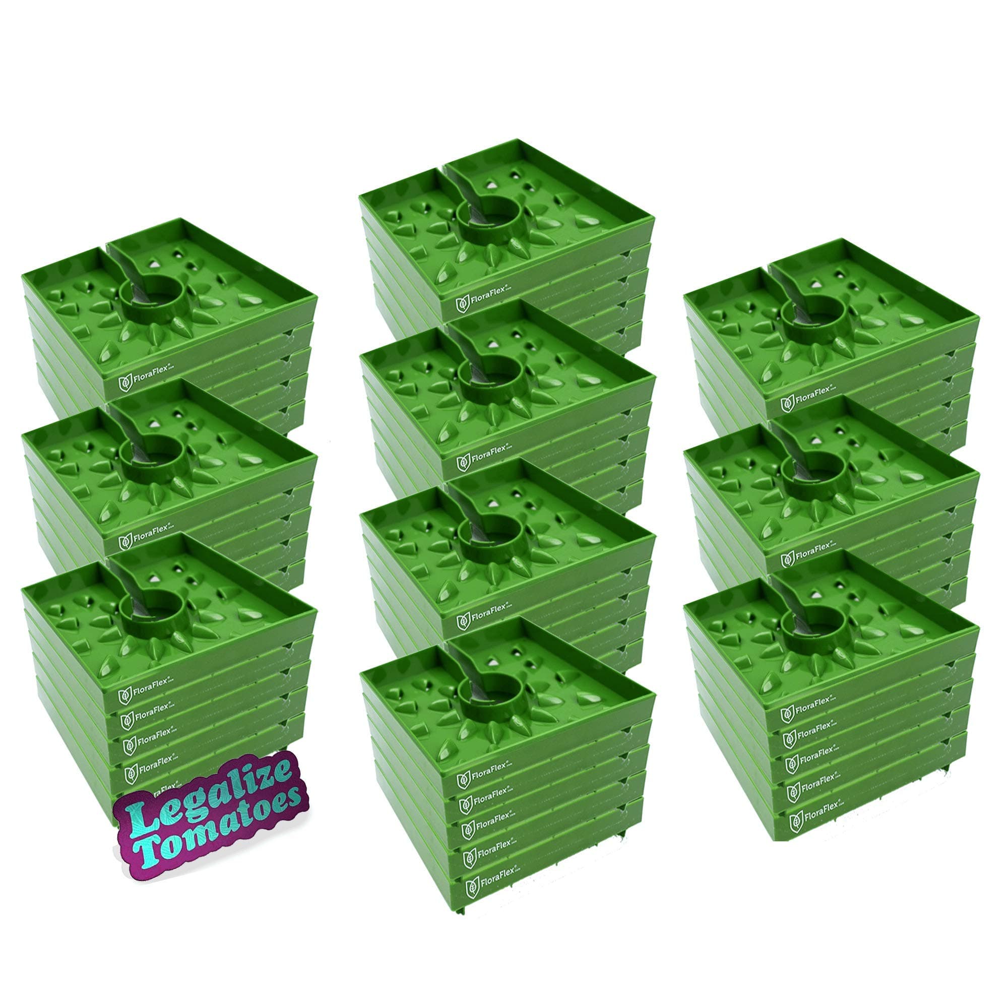 FloraFlex FF331 New Version 2.0 Top Feed 6 inch Dripper for Rockwool Cubes, (50-Pack), Green