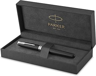 Parker Sonnet Rollerball Pen, Fine Point Black Ink, Matte Black & Chrome (1931523)