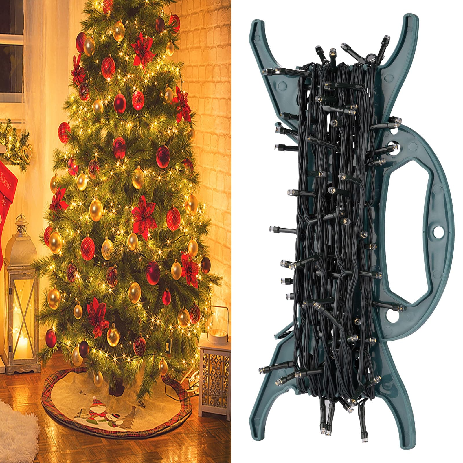 4 Pack Christmas Light Storage Holder, All Purpose Holiday Light Storage, Light Cord Wind Up, Christmas Lights Spool Organizer for String Lights, Extensions Cord Garland