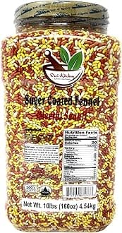 Desi Kitchen Sugar Coated Fennel Candy 10lbs (160oz) 4.54kg Bulk, PET Jar ~ Indian After Meal Digestive Treat (Best Mouth Freshener)