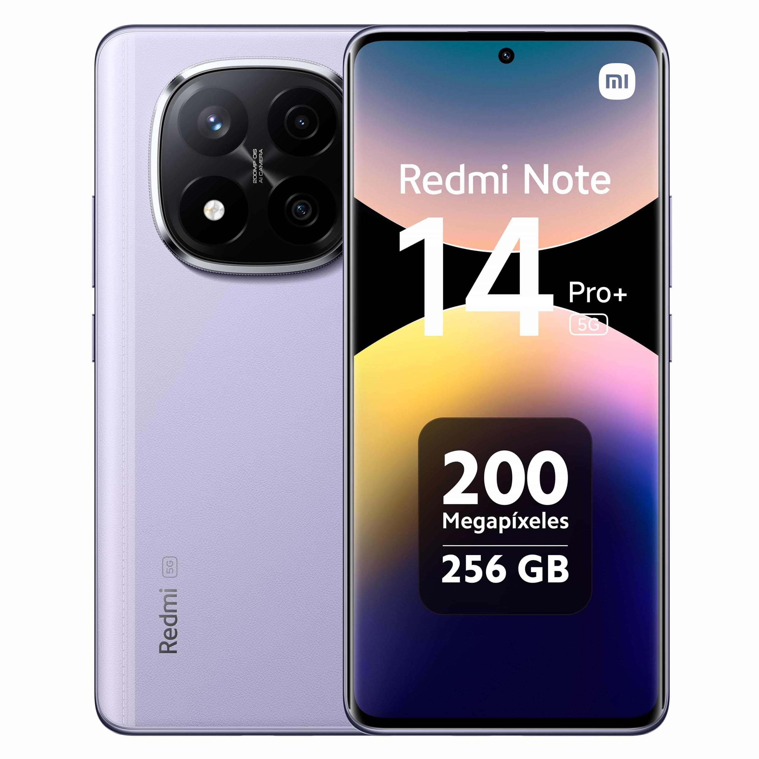 Redmi Note 14 Pro+ Plus 5G + 4G LTE (for Tmobile Mint Tello & Global) (256GB + 8GB) NFC 6.67" 120Hz 200MP Pro AI Camera Model 24115RA8EG Unlocked Dual Sim (Lavender Purple)