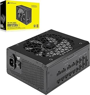 RM1200x Shift Fully Modular ATX Power Supply - Modular Side Interface - ATX 3.0 & PCIe 5.0 Compliant - Zero RPM Fan Mode - 105°C-Rated Capacitors - 80 Plus Gold Efficiency - Black
