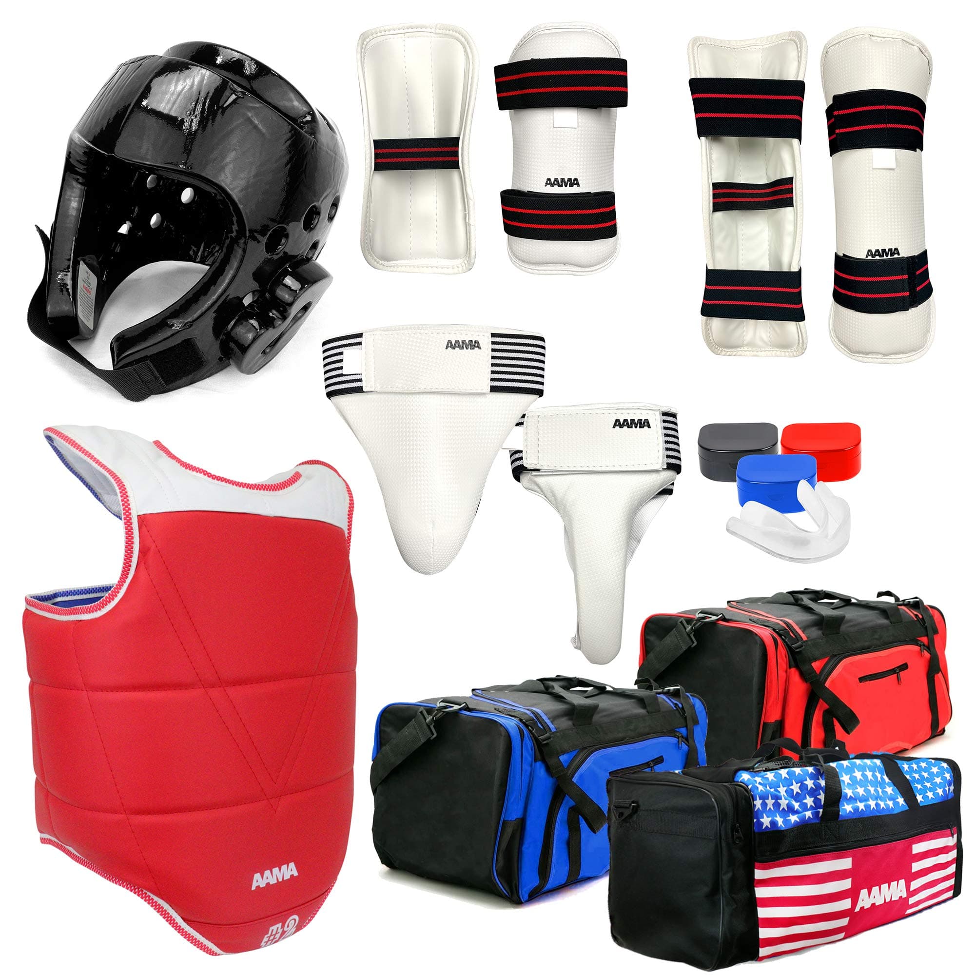 AAMA Complete Taekwondo Sparring Protective Gear Equipment Set - Customizable