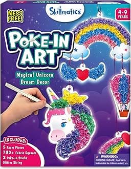 Skillmatics Poke-in Art - Magical Unicorn Dream Decor, Mess-Free Fun for Kids, DIY Wood Craft Kits, Creative Activity, Gifts for Ages 4, 5, 6, 7, 8, 9
