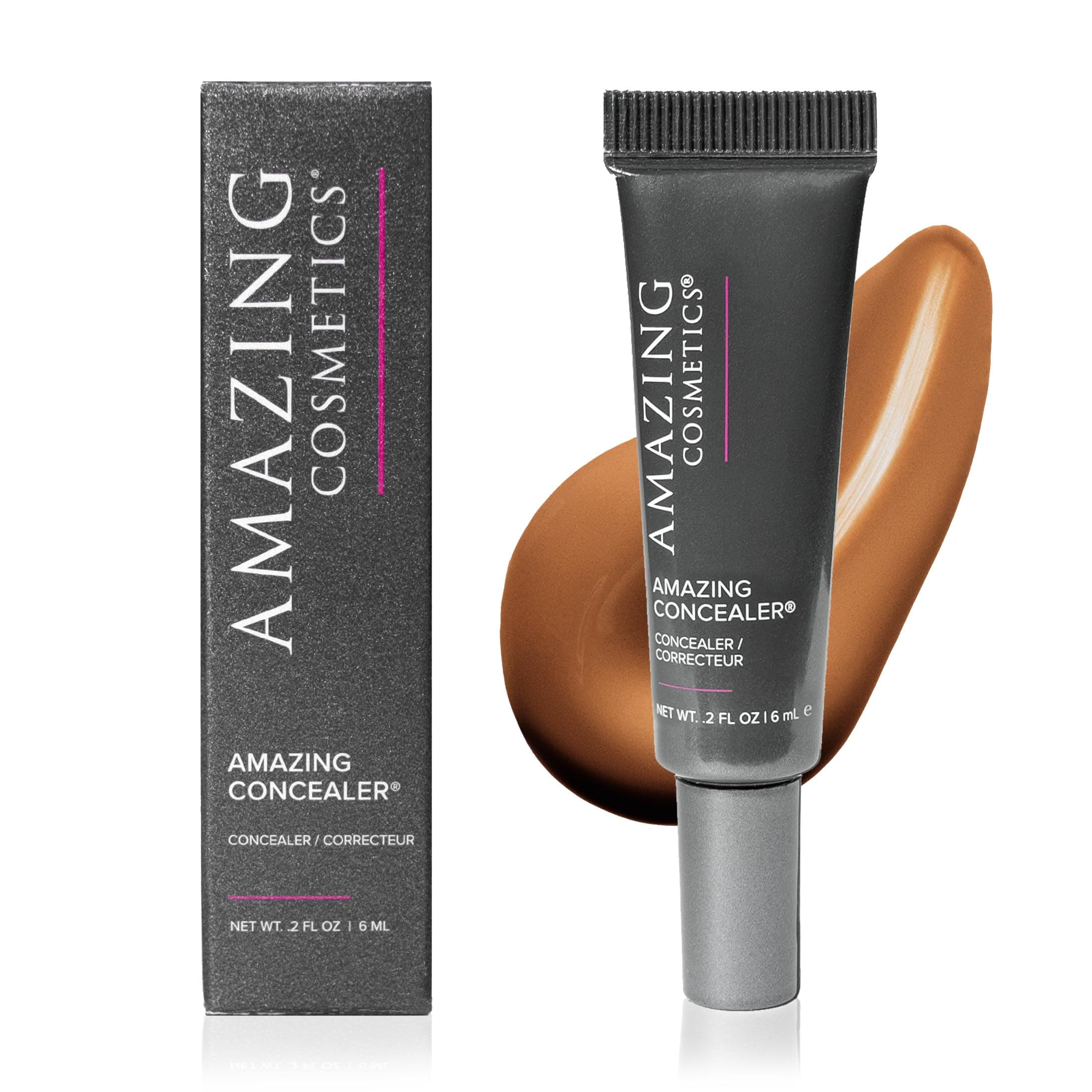 AmazingCosmetics Amazing Concealer, Full Coverage with Pin Dot Amounts, Long Wear Concealer Makeup for Undereye Dark Circles, Blemishes and Spots, Color Correcting, Skin- Like Finish