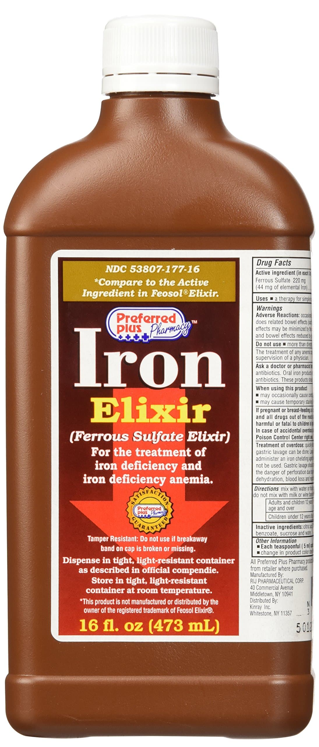 Ferrous Sulfate Iron Elixir 16 oz
